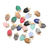 Gemstone Pendants Jewelry, with Brass, Conical, gold color plated, different materials for choice & faceted, more colors for choice, 10x19mm, Sold By PC