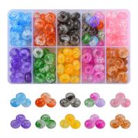 Akryl European perler, med Plastboks, Runde, du kan DIY, blandede farver, 161x100x26mm, Ca. 150pc'er/Box, Solgt af Box