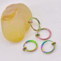 Stainless Steel Hoop Earring 304 Stainless Steel with Resin plated DIY   multi-colored Sold By PC