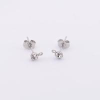 304 Stainless Steel Earring Drop Component machine polished DIY  original color Sold By PC