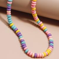 Polymer Ton Perlen , Abakus,Rechenbrett, DIY, gemischte Farben, 6x3mm, ca. 110PCs/Strang, verkauft per ca. 12.99 ZollInch Strang