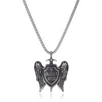 Stainless Steel Jewelry Necklace 304 Stainless Steel Angel Wing plated fashion jewelry & for man silver-grey Length 60 cm Sold By PC