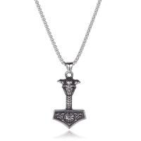 Stainless Steel Jewelry Necklace 304 Stainless Steel hammer plated fashion jewelry & for man silver-grey Length 60 cm Sold By PC