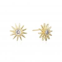 Cubic Zirconia Micro Pave Brass Earring plated micro pave cubic zirconia & for woman 9.40mm Sold By Pair
