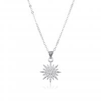 Cubic Zircon Micro Pave Brass Necklace plated Unisex & micro pave cubic zirconia 16mm Sold By PC