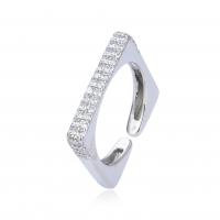 Cubic Zirconia Micro Pave Brass Ring plated Adjustable & Unisex & micro pave cubic zirconia Sold By PC