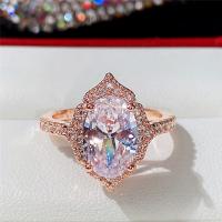 Cubic Zirconia Micro Pave Brass Ring, rose gold color plated, different size for choice & micro pave cubic zirconia & for woman, nickel, lead & cadmium free, 12mm, US Ring Size:6-10, Sold By PC