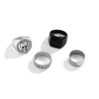 Tibetan Style Ring Set, plated, 4 pieces & for man, nickel, lead & cadmium free, 19mm, US Ring Size:9, Sold By Set