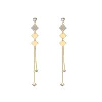 Fashion Fringe Earrings Brass 14K gold plated micro pave cubic zirconia & for woman Sold By PC
