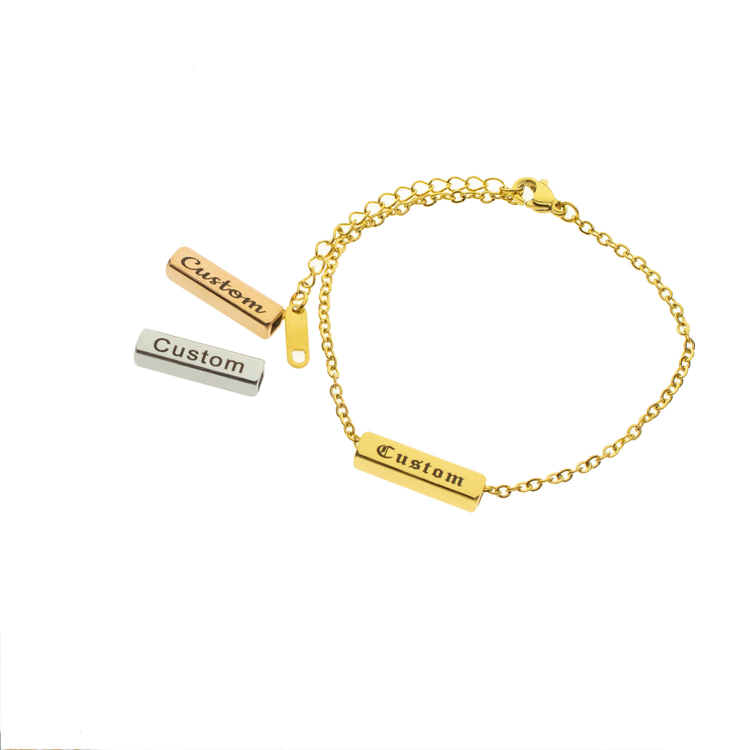 304 rustfrit stål Armbånd, med 1.97inch extender kæde, mode smykker & Unisex, flere farver til valg, Længde Ca. 6.69 inch, Solgt af PC