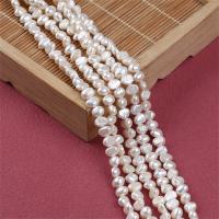 Perle perline Keishi coltivate d'acqua dolce, perla d'acquadolce coltivata naturalmente, Barocco, DIY, bianco, 5-6mm, Venduto per Appross. 14-15 pollice filo