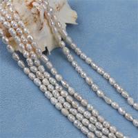 Perlas Arroz Freshwater, Perlas cultivadas de agua dulce, Bricolaje, Blanco, 6-7mm, Vendido para aproximado 14-15 Inch Sarta