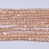 Cultured Rice Freshwater Pearl Beads, Baroque, DIY, pink, 6-7mm, Sold Per Approx 14-15 Inch Strand