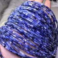 Sodalith Perlen, Sosalith, Quadrat, poliert, DIY, blau, 2x4mm, verkauft per ca. 38 cm Strang