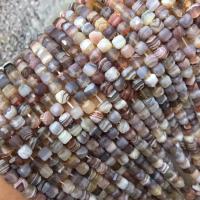 Natürliche Botswana Achat Perlen, Quadrat, poliert, DIY, gemischte Farben, 5-5.5mm, verkauft per ca. 38 cm Strang