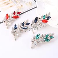 Tibetan Style Rhinestone Pendants, Leaf, with rhinestone, more colors for choice, 26x58mm, Sold By PC