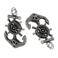 Stainless Steel Pendants 316 Stainless Steel Anchor fashion jewelry & DIY & blacken black Approx 7.5mm Sold By PC
