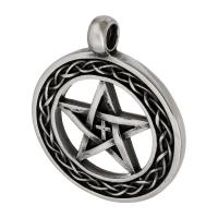 Stainless Steel Pendants, 316 Stainless Steel, pentagram, fashion jewelry & DIY & blacken, black, 43x52x4mm, Hole:Approx 5mm, Sold By PC