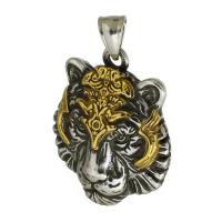 Stainless Steel Pendants 316 Stainless Steel Tiger Vacuum Ion Plating fashion jewelry & DIY & blacken two different colored Approx 4mm Sold By PC