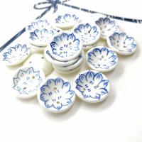 Porcelain Jewelry Beads hand drawing DIY & double-hole white Approx Sold By Bag