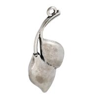 Tibetan Style Leaf Pendants, antique silver color plated, Unisex, silver color, nickel, lead & cadmium free, 15x36x4mm, Hole:Approx 2mm, Sold By KG
