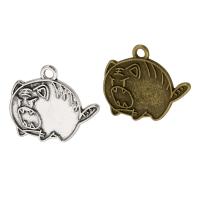 Tibetan Style Animal Pendants, Tiger, plated, Unisex, more colors for choice, nickel, lead & cadmium free, 2x19x1mm, Hole:Approx 2mm, Approx 400PCs/Bag, Sold By Bag