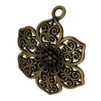 Tibetan Style Flower Pendants, antique bronze color plated, Unisex & hollow, nickel, lead & cadmium free, 23x31x3mm, Hole:Approx 2.5mm, Sold By KG