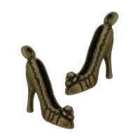 Colgantes de Aleación de Zinc, Zapatos, chapado en color bronce antiguo, unisexo, libre de níquel, plomo & cadmio, 17x14x4mm, agujero:aproximado 2mm, Vendido por KG
