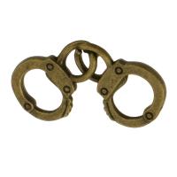 Tibetan Style Connector, Handcuffs, antique bronze color plated, DIY & 1/1 loop, nickel, lead & cadmium free, 11.50x32x1.50mm, Sold By KG