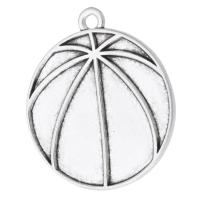 Tibetan Style Pendants, Basketball, antique silver color plated, Unisex, silver color, nickel, lead & cadmium free, 25x28x1.50mm, Hole:Approx 2mm, Sold By KG