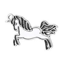 Zinc Alloy Animal Pendants Unicorn antique silver color plated Unisex silver color nickel lead & cadmium free Approx 2mm Sold By KG
