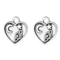 Tibetan Style Heart Pendants, antique silver color plated, Unisex, silver color, nickel, lead & cadmium free, 12x13x1.50mm, Hole:Approx 2mm, Sold By KG