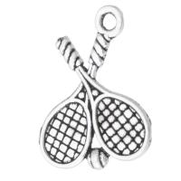 Tibetan Style Pendants, Racket and Ball, antique silver color plated, Unisex, silver color, nickel, lead & cadmium free, 14x18.50x2mm, Hole:Approx 1.5mm, Sold By KG