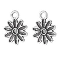Tibetan Style Flower Pendants, antique silver color plated, Unisex, silver color, nickel, lead & cadmium free, 9.50x13x1mm, Hole:Approx 1.5mm, Sold By KG