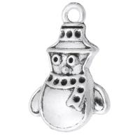 Tibetan Style Pendants, Snowman, antique silver color plated, DIY, silver color, nickel, lead & cadmium free, 15.50x23x3.50mm, Hole:Approx 2mm, Sold By KG