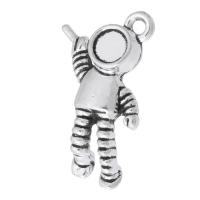 Tibetan Style Pendants, Astronaut, antique silver color plated, Unisex, silver color, nickel, lead & cadmium free, 14x21x4mm, Hole:Approx 1mm, Sold By KG