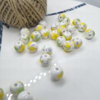 Porslin Smycken Pärlor, Rund, hand ritning, DIY & olika storlek för val, fler färger för val, Ca 100PC/Bag, Säljs av Bag