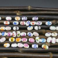 Glazed Porcelain Beads, barrel, DIY & decal, more colors for choice, 9x14mm, Approx 100PCs/Bag, Sold By Bag
