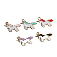 Tibetan Style Enamel Pendants, Unicorn, gold color plated, DIY, more colors for choice, nickel, lead & cadmium free, 15x20mm, 50PCs/Bag, Sold By Bag