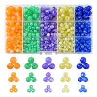 Acrylic Jewelry Beads, with Plastic Box, Round, DIY, mixed colors, 174x100x21.50mm, Approx 595PCs/Box, Sold By Box