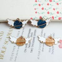 Zinc Alloy Enamel Pendants gold color plated DIY & with rhinestone nickel lead & cadmium free Sold By Bag