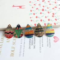 Fashion Iron Pendants Teardrop gold color plated DIY & enamel mixed colors nickel lead & cadmium free Sold By Bag