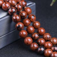Mahagoni Obsidian Perlen, mahagonibrauner Obsidian, poliert, verschiedene Größen vorhanden, verkauft per ca. 15.75 ZollInch Strang