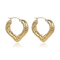 Titanium Steel Hoop Earring Round gold color plated fashion jewelry & for woman golden 6mm Inner Approx 30mm Sold By Pair