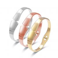 Acier titane bracelet ordinaire, Rond, Placage, bijoux de mode & pour femme, plus de couleurs à choisir, Diamètre intérieur:Environ 48x60mm, Vendu par PC
