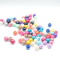 Plastic Beads Round plated DIY & solid color Sold By Bag