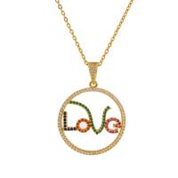 Cubic Zircon Micro Pave Brass Necklace Round gold color plated Unisex & micro pave cubic zirconia & hollow golden Length Approx 17.7 Inch Sold By PC