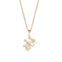 Cubic Zircon Micro Pave Brass Necklace, gold color plated, micro pave cubic zirconia & for woman, golden, 20x30mm, Length:Approx 17.7 Inch, Sold By PC