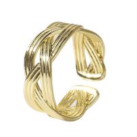 cobre Cuff Ring Finger, cromado de cor dourada, Ajustável & para mulher & vazio, dourado, 18mm, vendido por PC