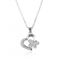 Cubic Zircon Micro Pave Brass Necklace plated micro pave cubic zirconia & for woman Sold By PC